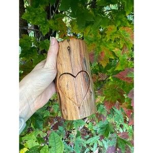 Vintage Hand Carved Richard Rothbard Wooden Heart Trinket Puzzle Box